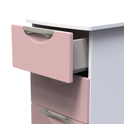 Camden Tallboy Pink & White 4 Drawers 89cm