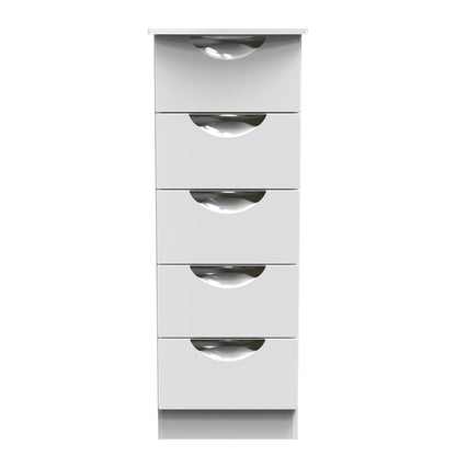Camden Tall Tallboy White 5 Drawers 108cm