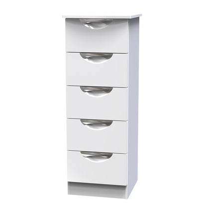 Camden Tall Tallboy White 5 Drawers 108cm