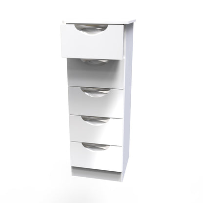 Camden Tall Tallboy White 5 Drawers 108cm