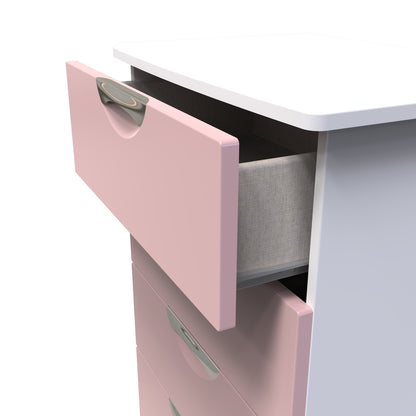 Camden Chest of Drawers Pink & White 4 Drawers 89cm
