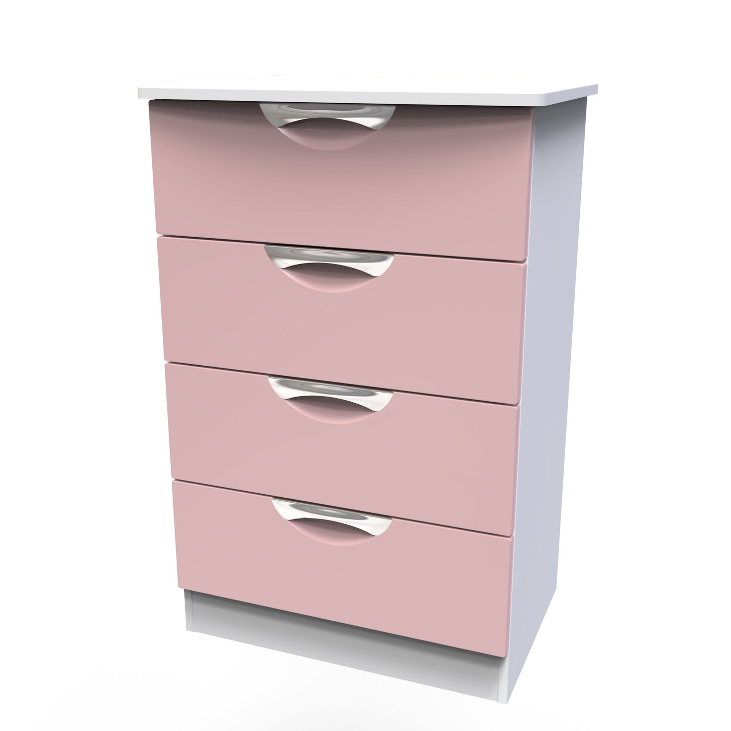 Camden Chest of Drawers Pink & White 4 Drawers 89cm