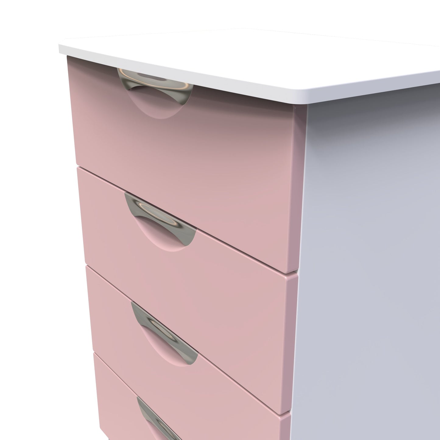 Camden Chest of Drawers Pink & White 4 Drawers 89cm
