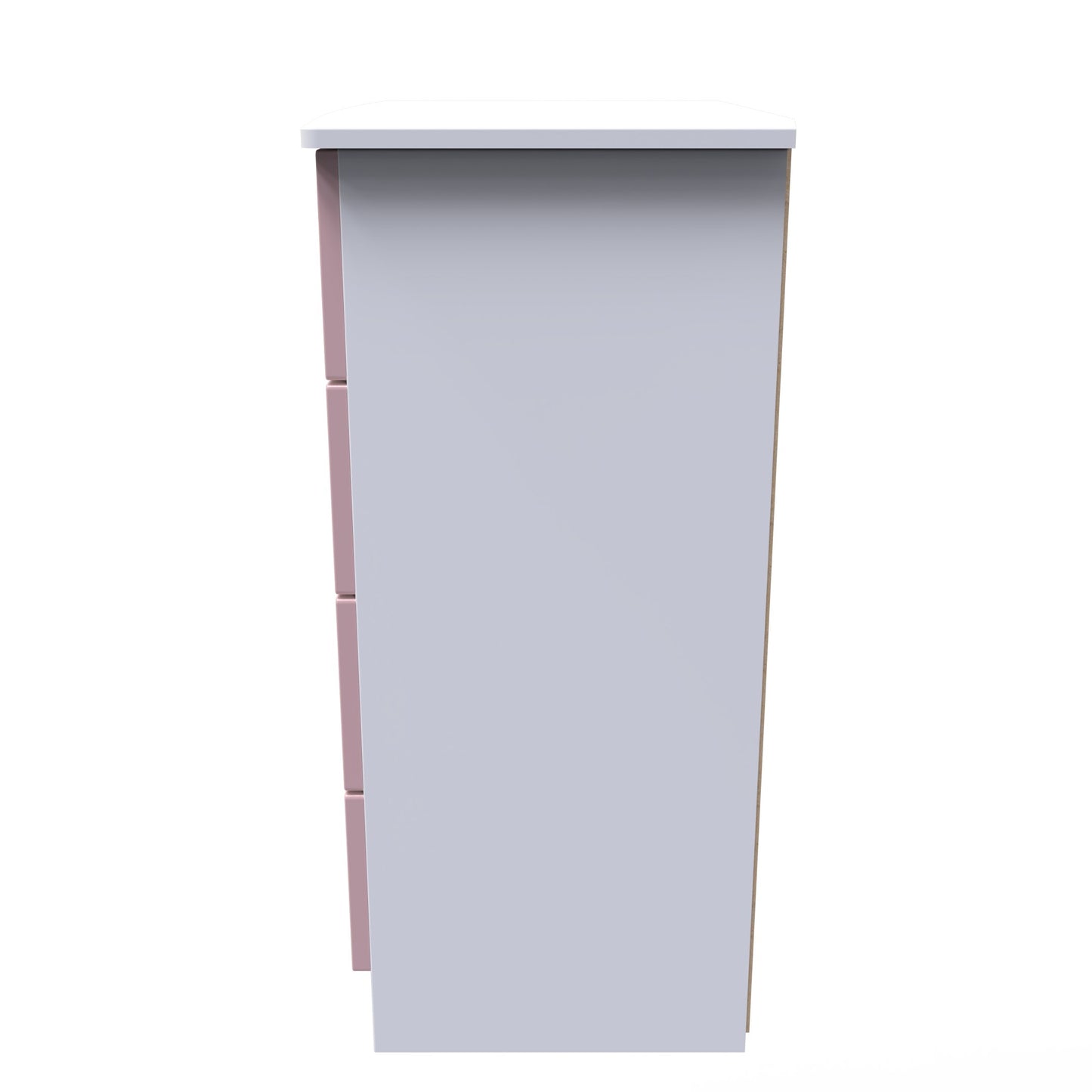 Camden Chest of Drawers Pink & White 4 Drawers 89cm