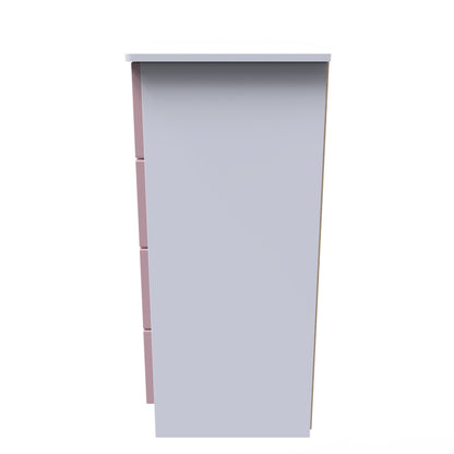 Camden Chest of Drawers Pink & White 4 Drawers 89cm