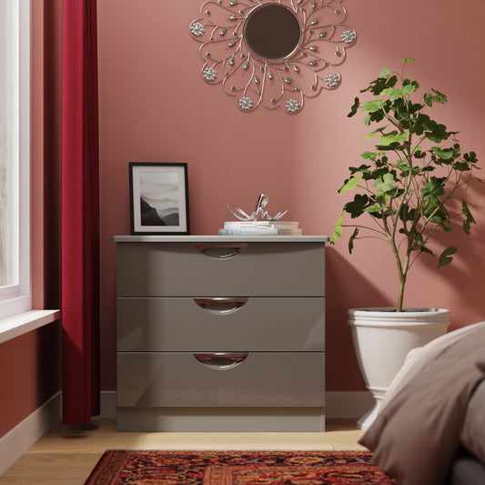 Camden Chest of Drawers Grey 3 Drawers 77cm