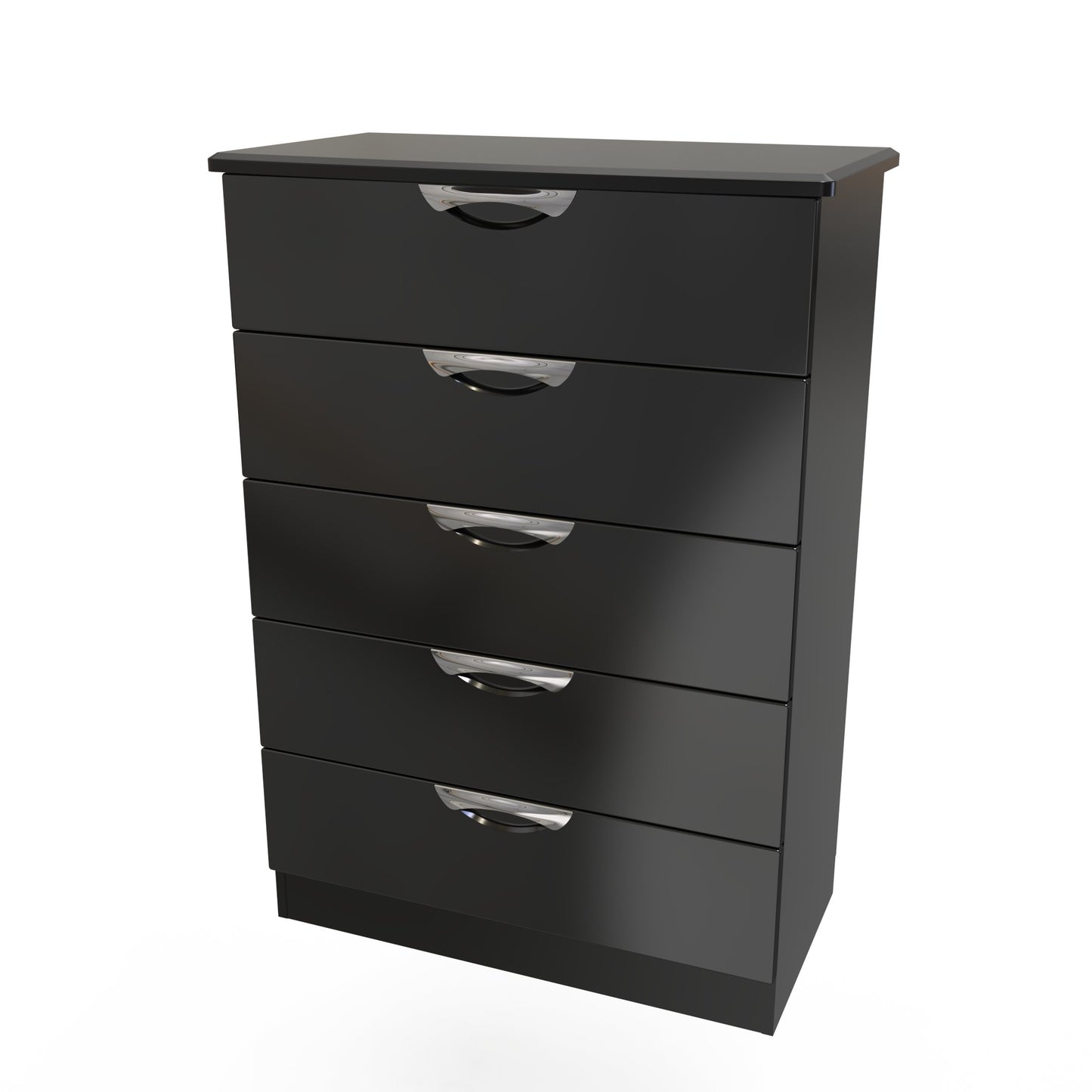 Camden Tall Chest of Drawers Black 5 Drawers 108cm