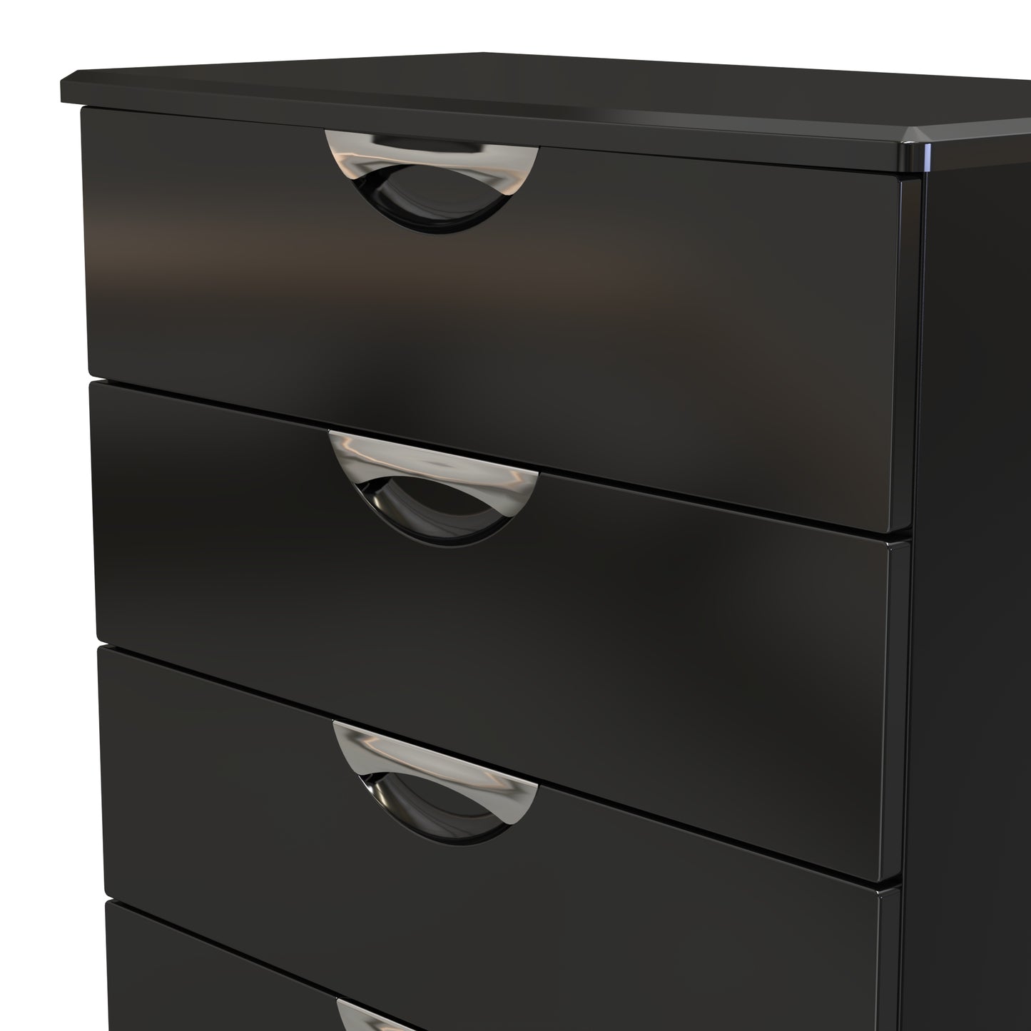 Camden Tall Chest of Drawers Black 5 Drawers 108cm