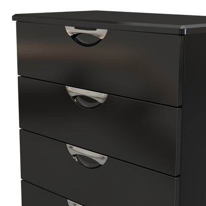 Camden Tall Chest of Drawers Black 5 Drawers 108cm