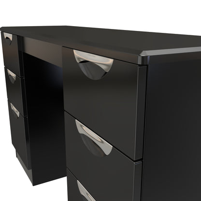 Camden Desk Black 6 Drawers 128cm