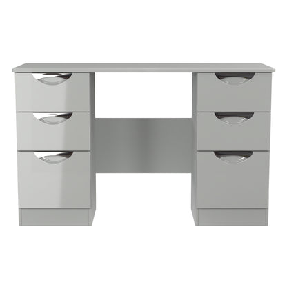 Camden Desk Grey 6 Drawers 128cm