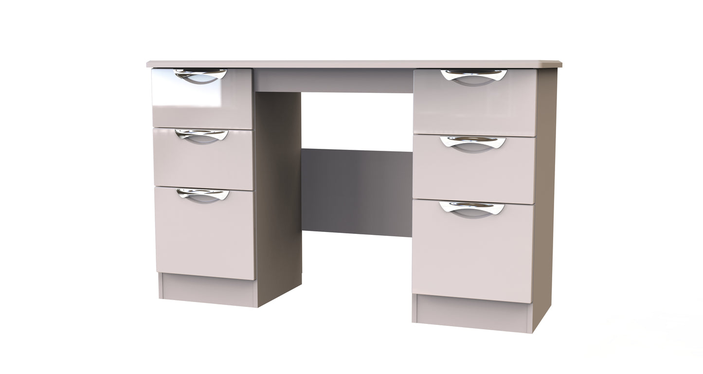 Camden Desk Off-White 6 Drawers 128cm