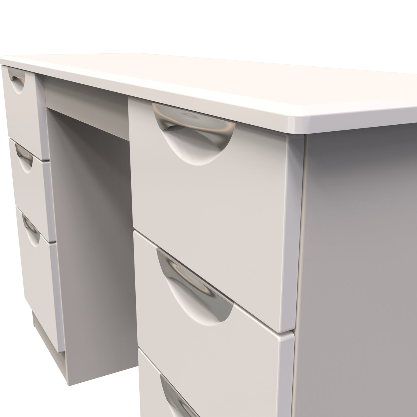 Camden Desk Off-White 6 Drawers 128cm