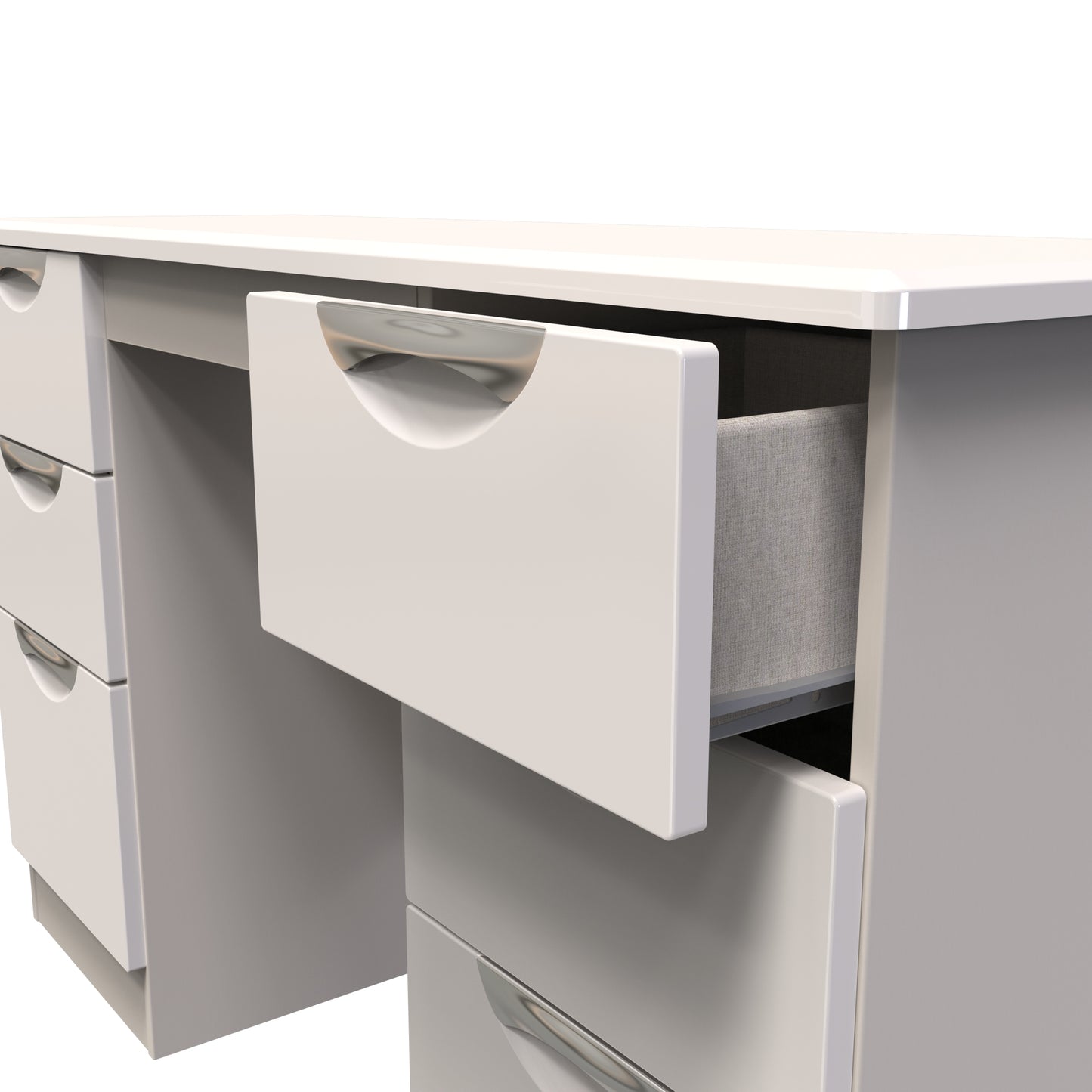 Camden Desk Off-White 6 Drawers 128cm