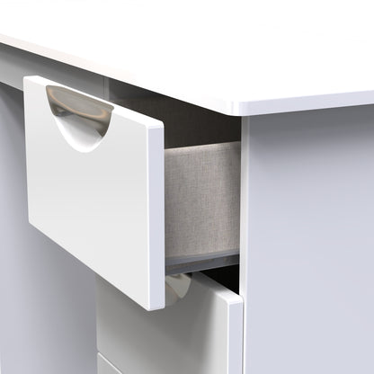 Camden Desk White 6 Drawers 128cm