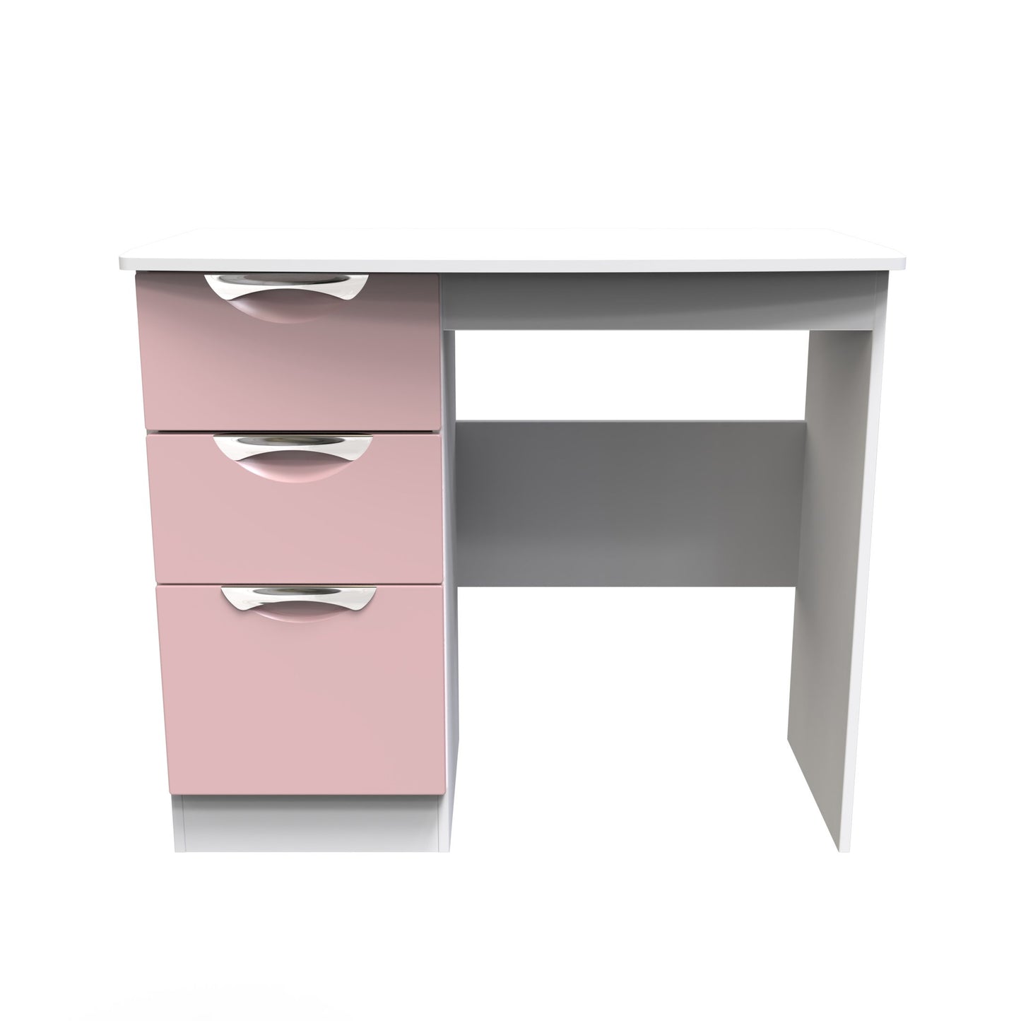 Camden Desk Pink & White 3 Drawers 93cm