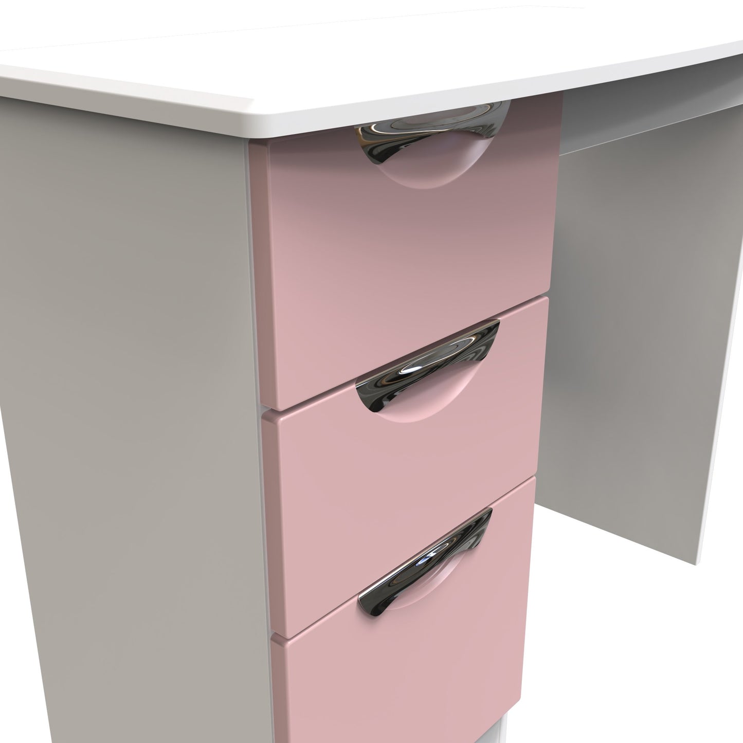 Camden Desk Pink & White 3 Drawers 93cm