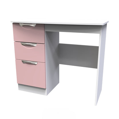Camden Desk Pink & White 3 Drawers 93cm