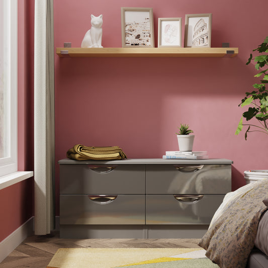 Camden Large Chest of Drawers Grey 4 Drawers 112cm