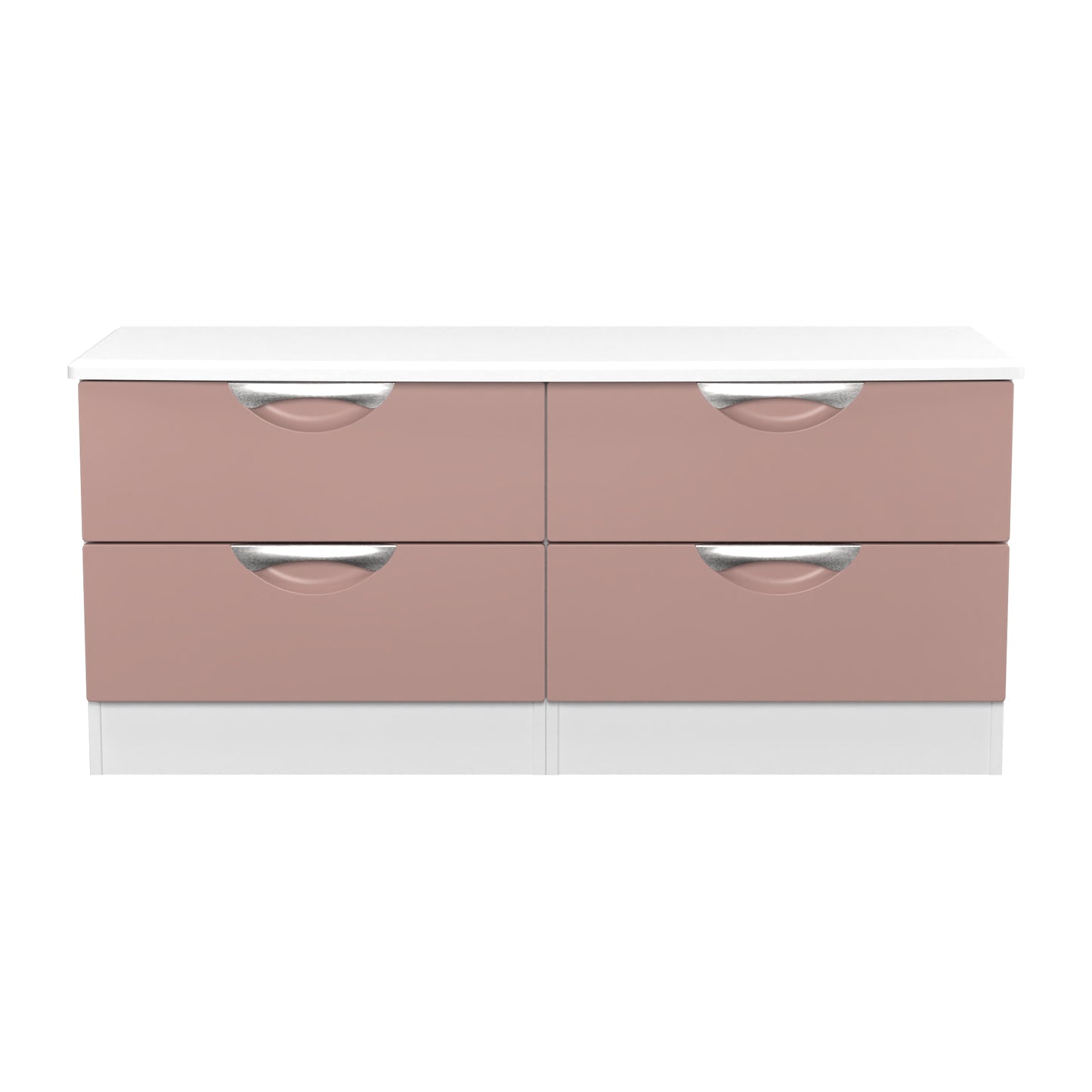 Camden Large Chest of Drawers Pink & White 4 Drawers 112cm