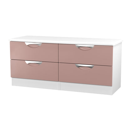 Camden Large Chest of Drawers Pink & White 4 Drawers 112cm