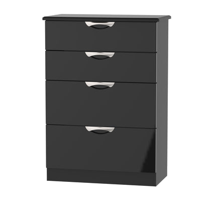 Camden Tall Chest of Drawers Black 4 Drawers 108cm
