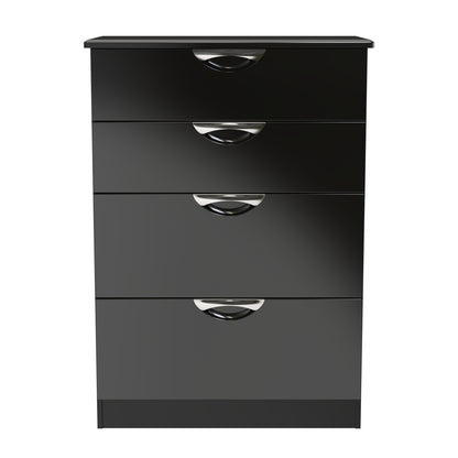 Camden Tall Chest of Drawers Black 4 Drawers 108cm