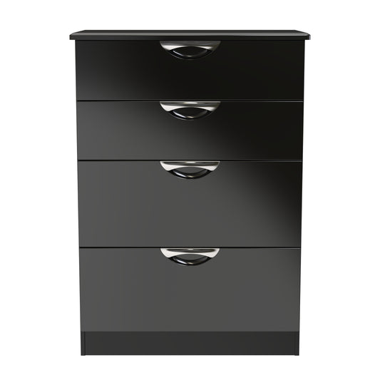 Camden Tall Chest of Drawers Black 4 Drawers 108cm
