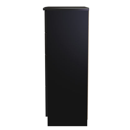 Camden Tall Chest of Drawers Black 4 Drawers 108cm