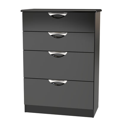 Camden Tall Chest of Drawers Black 4 Drawers 108cm