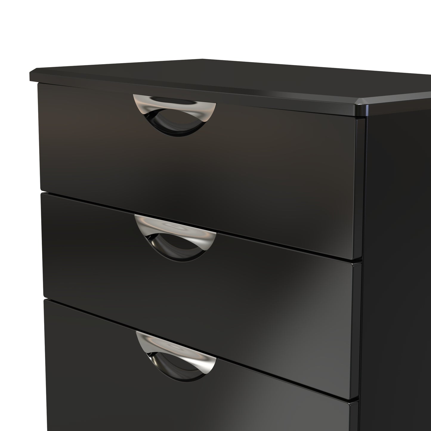 Camden Tall Chest of Drawers Black 4 Drawers 108cm