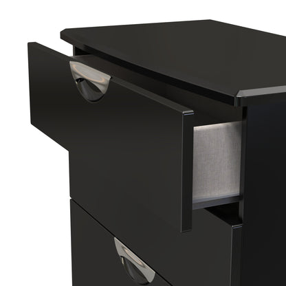 Camden Tall Chest of Drawers Black 4 Drawers 108cm