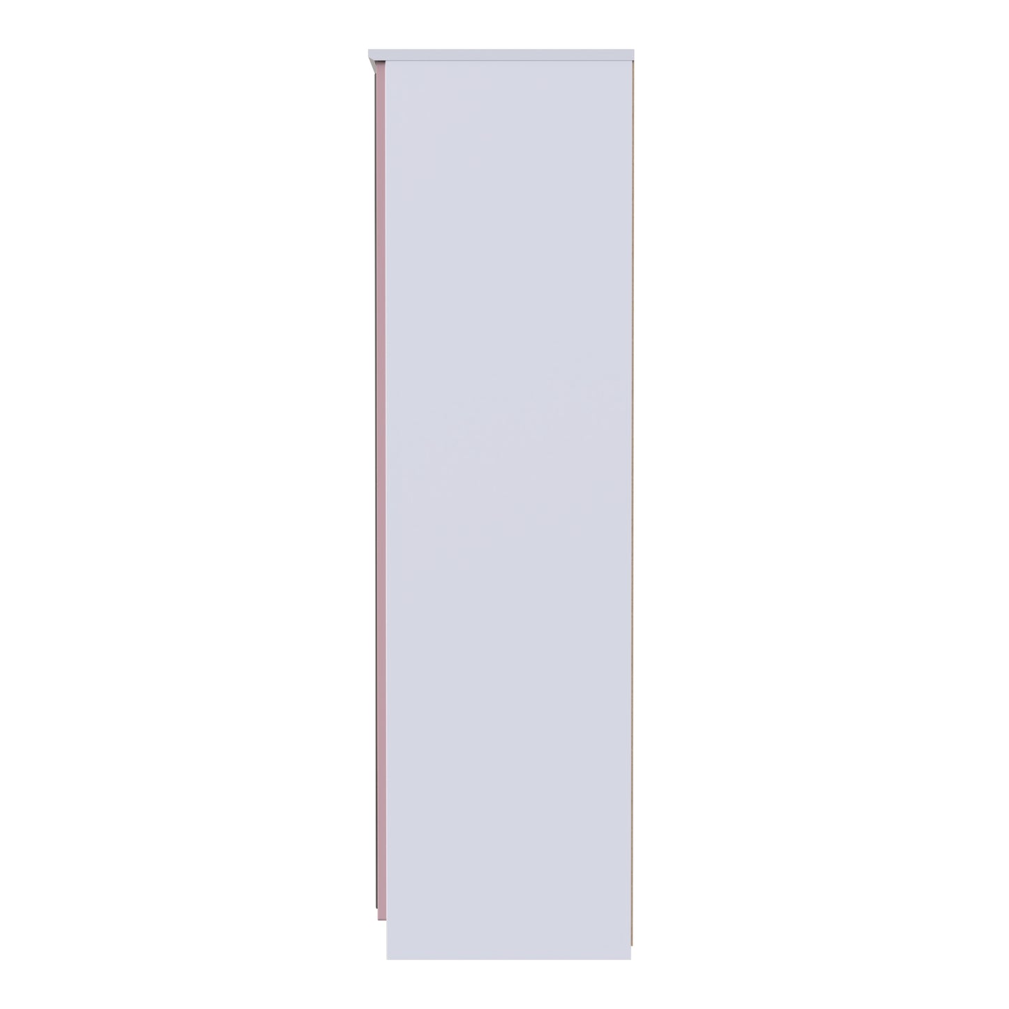 Camden Tall Mirror Wardrobe Pink & White 2 Doors 1 Shelf 182cm
