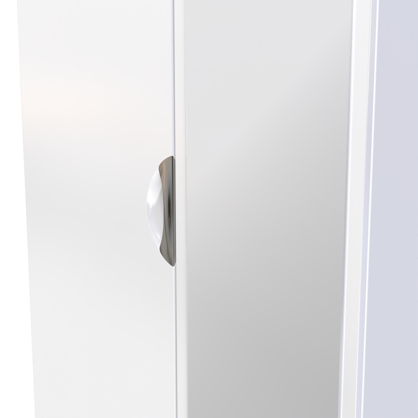 Camden Tall Mirror Wardrobe White 2 Doors 1 Shelf 182cm