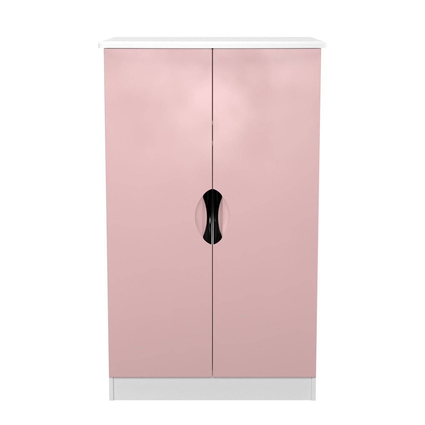 Camden Tall Wardrobe Pink & White 2 Doors 1 Shelf 126cm
