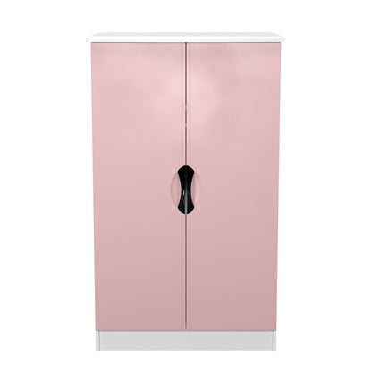 Camden Tall Wardrobe Pink & White 2 Doors 1 Shelf 126cm