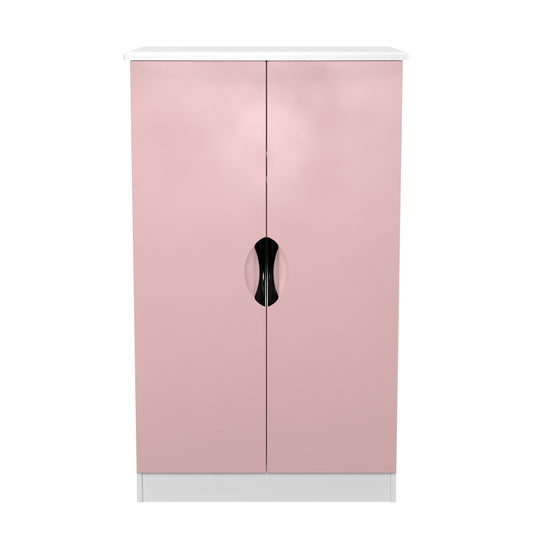 Camden Tall Wardrobe Pink & White 2 Doors 1 Shelf 126cm