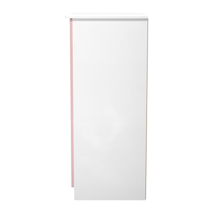 Camden Tall Wardrobe Pink & White 2 Doors 1 Shelf 126cm