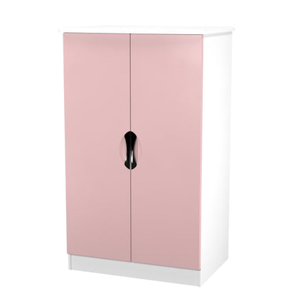 Camden Tall Wardrobe Pink & White 2 Doors 1 Shelf 126cm