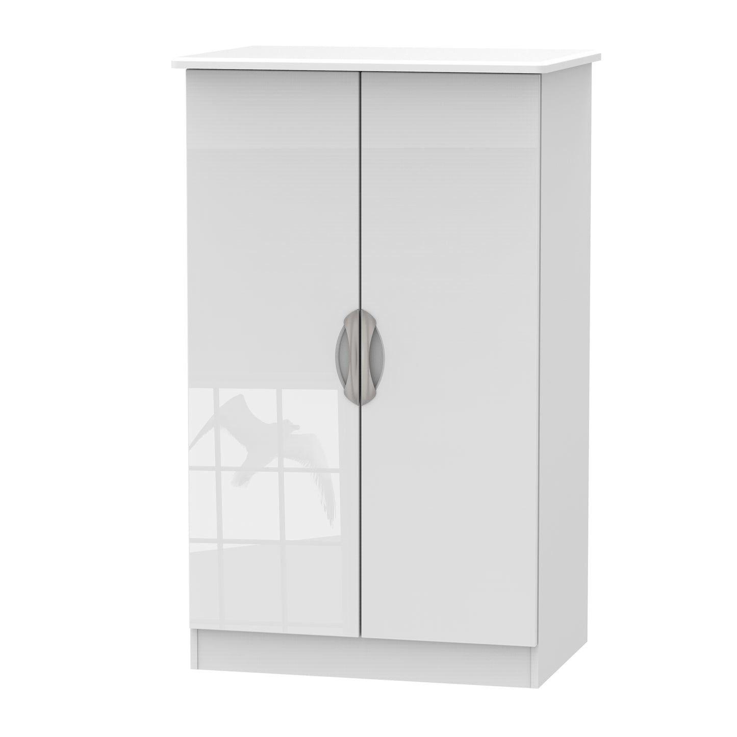 Camden Tall Wardrobe White 2 Doors 1 Shelf 126cm