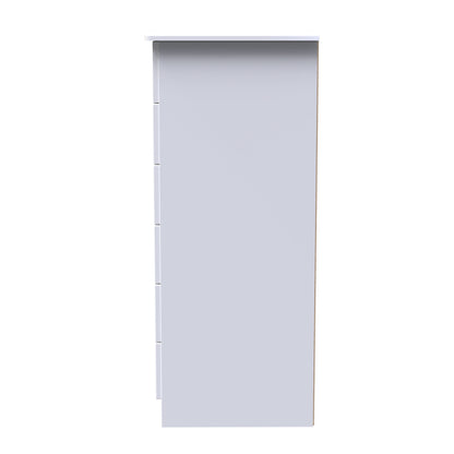 Camden Tall Wardrobe White 1 Door 1 Shelf 5 Drawers 126cm