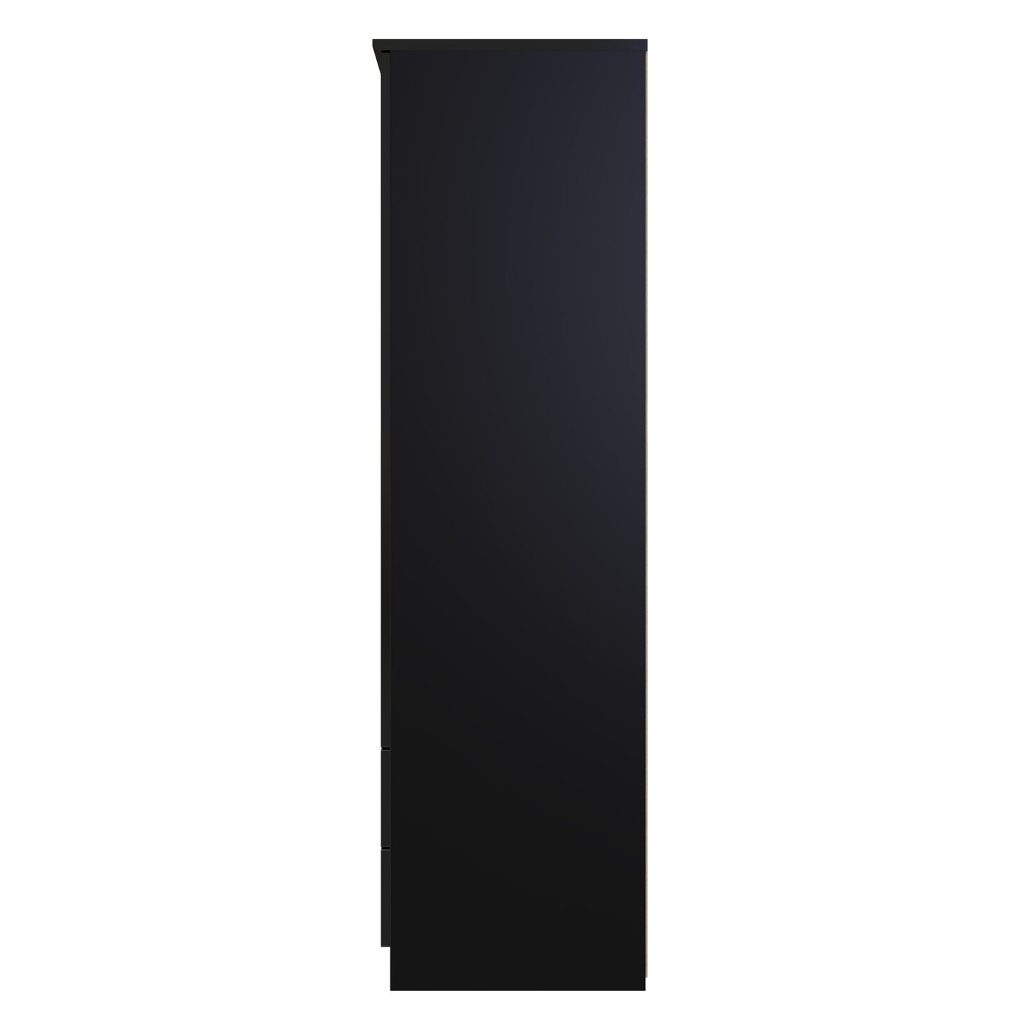 Camden Tall Wardrobe Black 2 Doors 2 Drawers 182cm