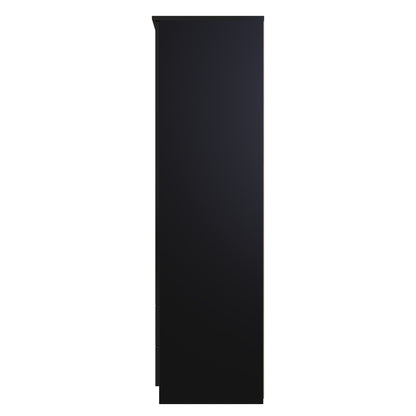Camden Tall Wardrobe Black 2 Doors 2 Drawers 182cm