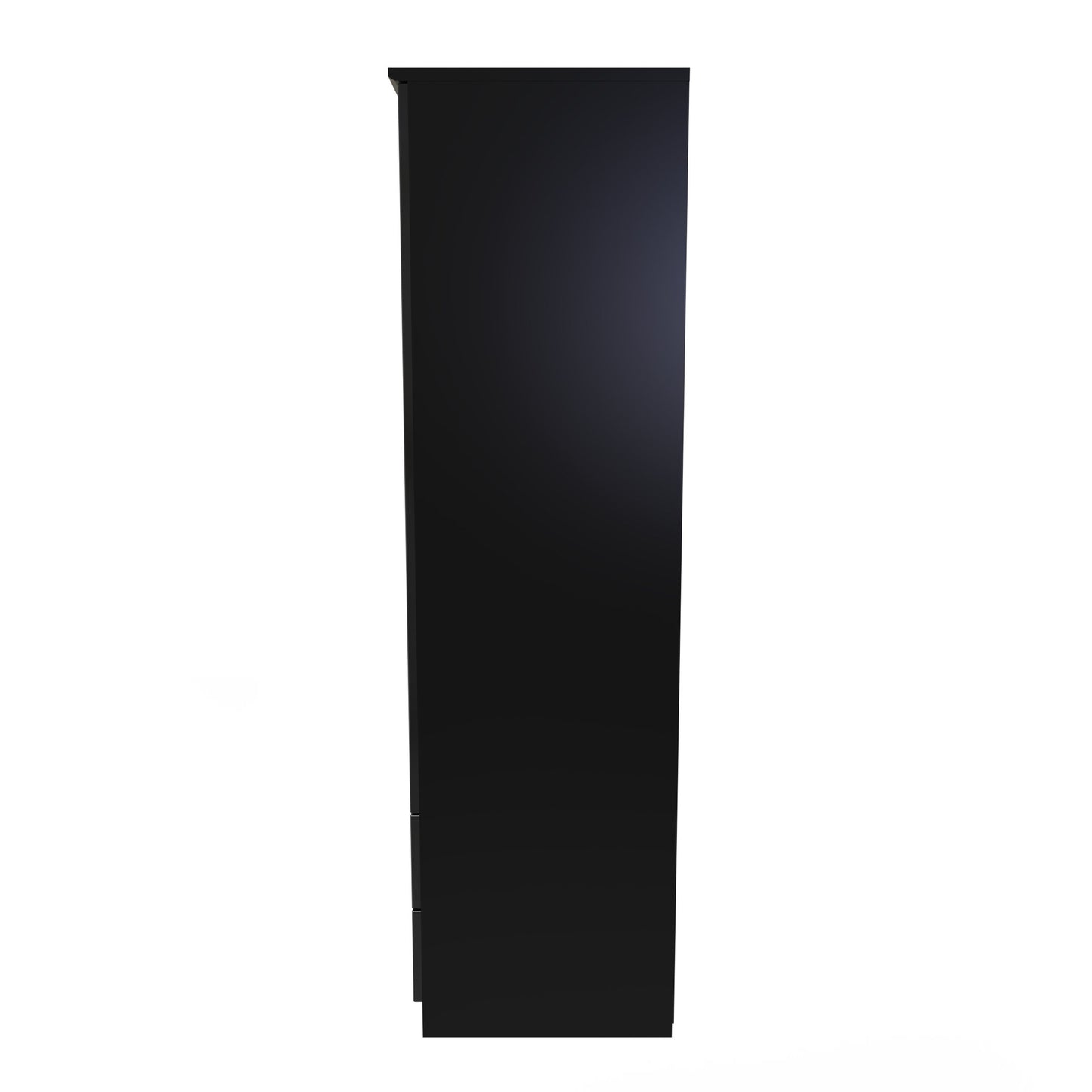 Camden Tall Wardrobe Black 2 Doors 2 Drawers 182cm
