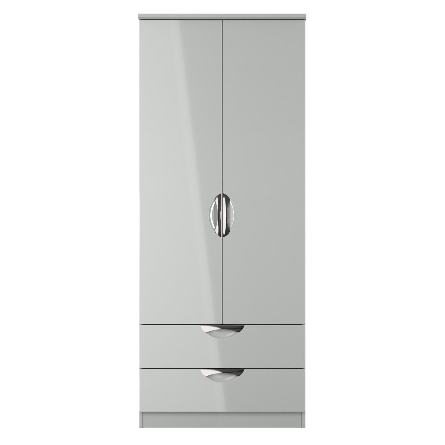 Camden Tall Wardrobe Grey 2 Doors 2 Drawers 182cm