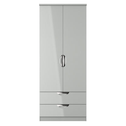 Camden Tall Wardrobe Grey 2 Doors 2 Drawers 182cm