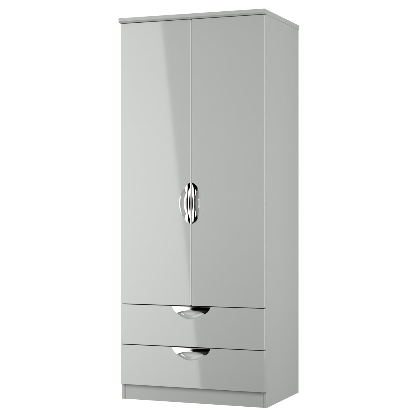 Camden Tall Wardrobe Grey 2 Doors 2 Drawers 182cm