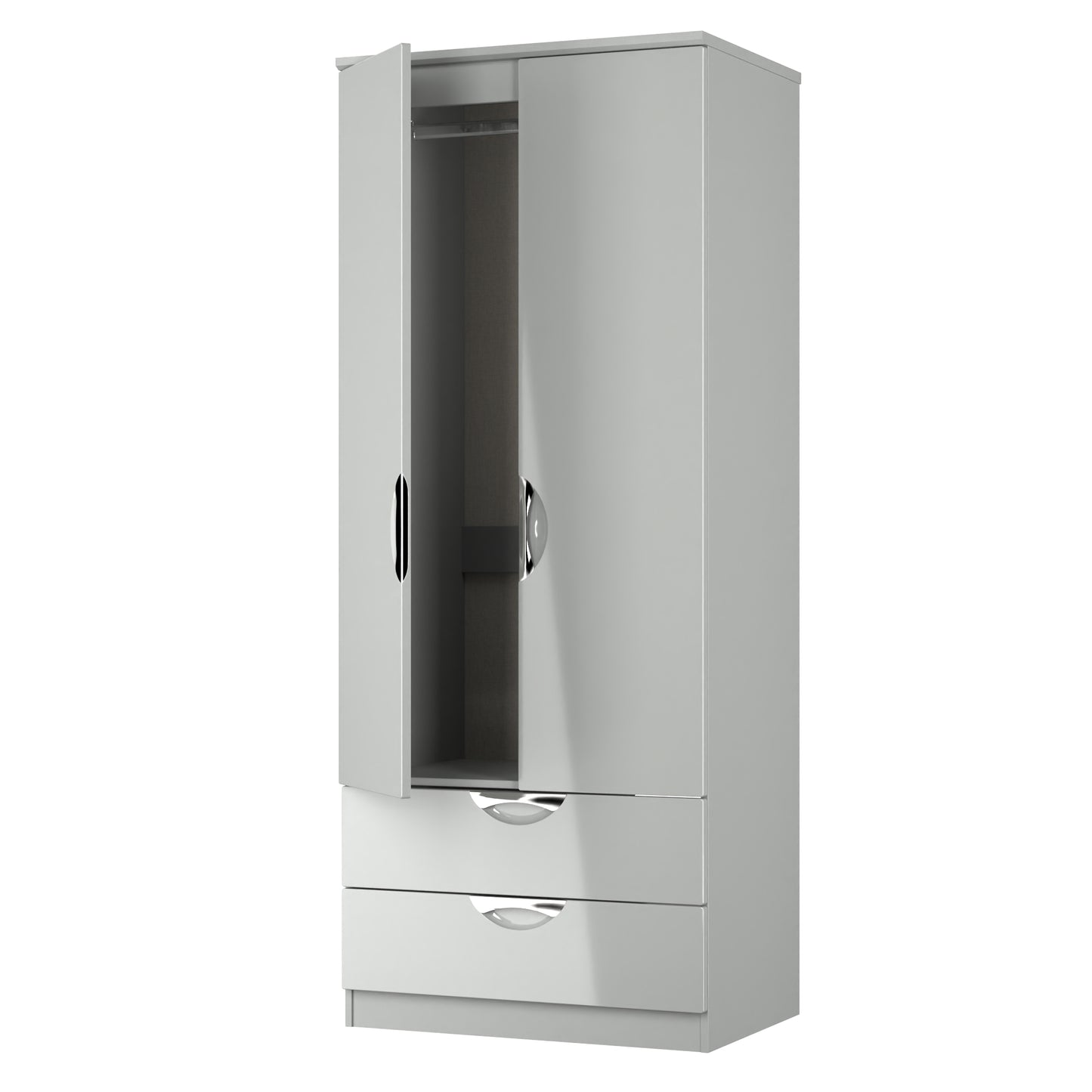 Camden Tall Wardrobe Grey 2 Doors 2 Drawers 182cm