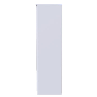 Camden Tall Mirror Wardrobe White 2 Doors 2 Drawers 182cm