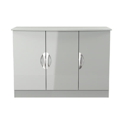 Camden Large Sideboard Grey 3 Doors 2 Shelves 112cm
